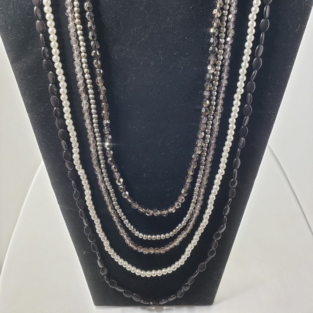 Vintage 5 Strand Beaded Necklace